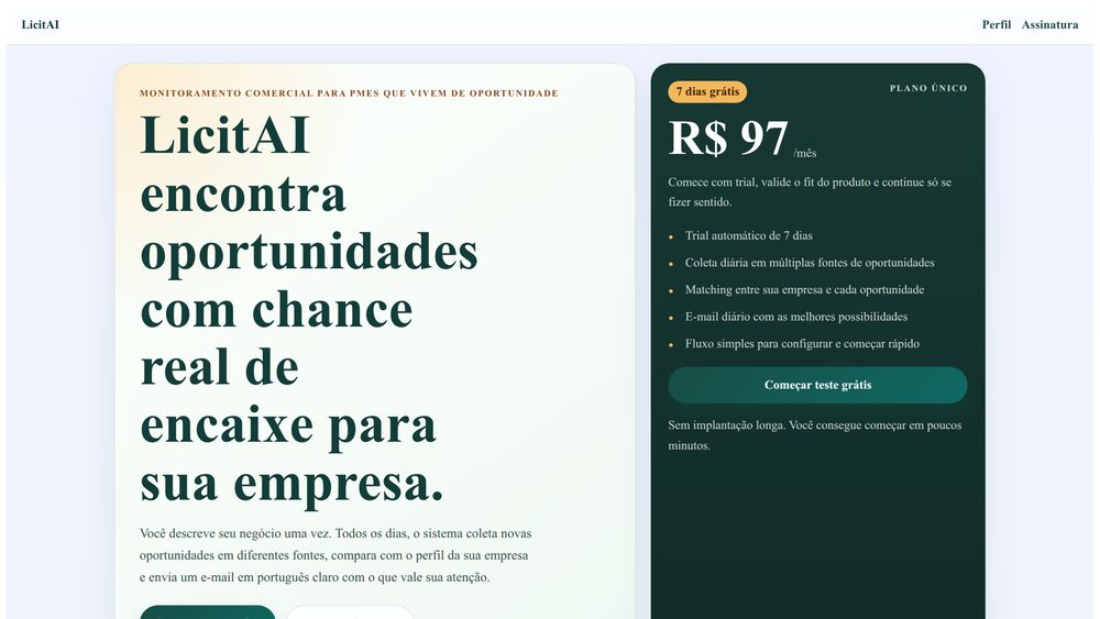 LicitAI — Visualização do app