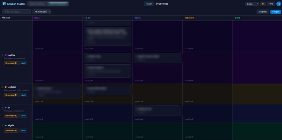 LifeMatrix — Visualização do app