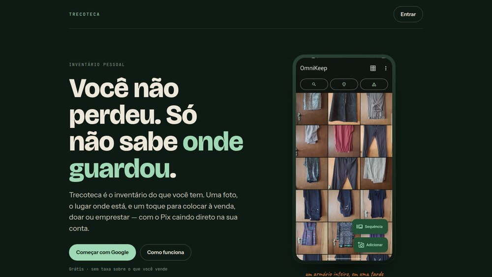 Trecoteca — Visualização do app